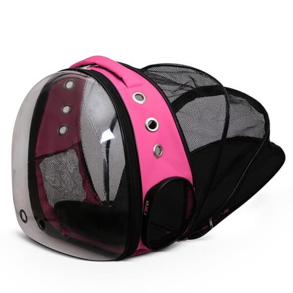 Glipet Şeffaf Fileli Astronot Kedi Köpek Taşıma Çantası 42x22x33 Cm Pembe