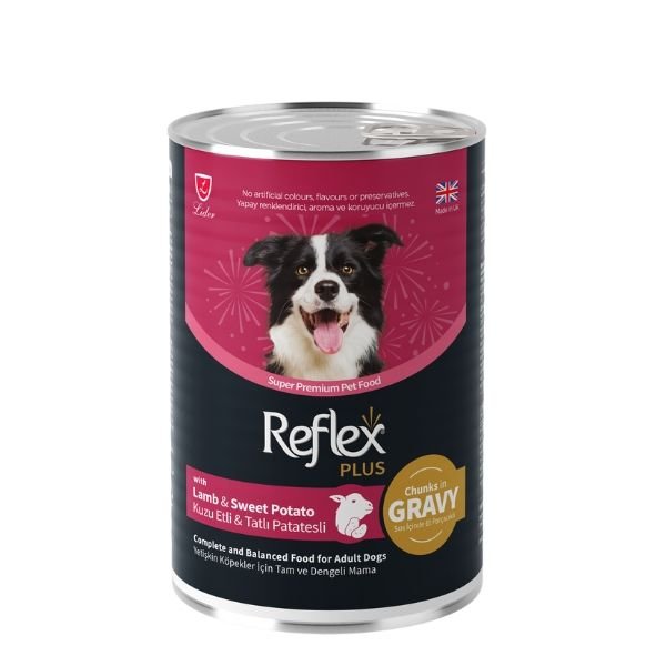 Reflex Plus Sos İçinde Kuzu Etli ve Tatlı Patatesli Yetişkin Konserve Köpek Maması 400 Gr