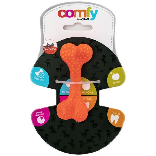 Aquael Comfy Dental Naneli Diş Kaşıyıcı Köpek Kemik Oyuncağı Turuncu 8.5 Cm