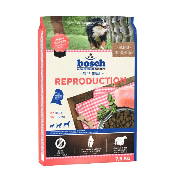 Bosch Reproduction Hamile ve Doğum Yapmış Kümes Hayvanlı Yetişkin Köpek Maması 7.5 Kg
