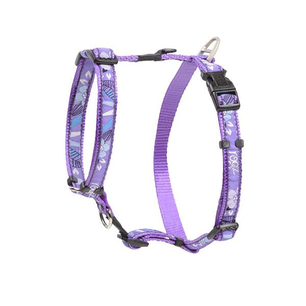 Rogz Fancy Dress Tuig Çiçek Desenli Köpek Göğüs Tasması Mor Medium 1.6x32-52 Cm