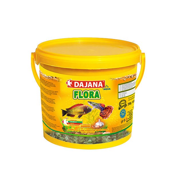 Dajana Flora Garlic Spirulina ve Chlorella Flakes Akvaryum Balık Yemi 10 Lt 2 Kg