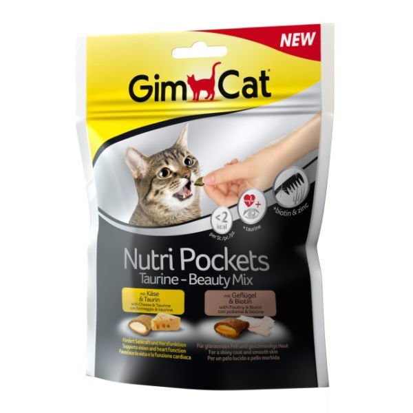 Gimcat Nutripockets Malt Multivitamin Taurin Beauty Kedi Ödül Maması 150 Gr
