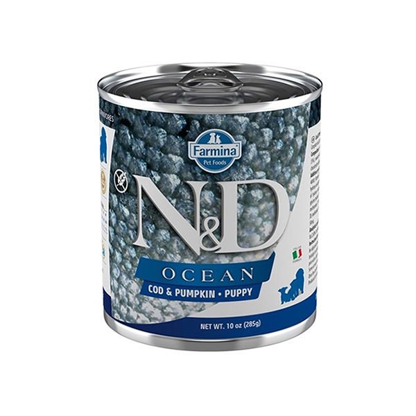 N&D Ocean Morina Balığı ve Balkabaklı Yavru Konserve Yaş Köpek Maması 285 Gr