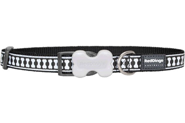 Red Dingo Reflektörlü Kemik Dev Uzun Köpek Boyun Tasması Siyah 40 Mm