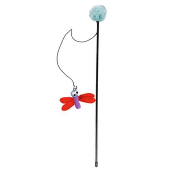 Flamingo Ateşböceği Şekilli Olta Kedi Oyuncağı 3.5x9x53 Cm