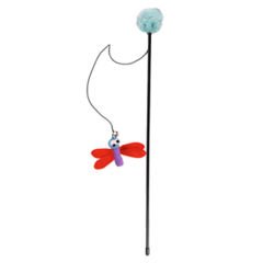 Flamingo Ateşböceği Şekilli Olta Kedi Oyuncağı 3.5x9x53 Cm