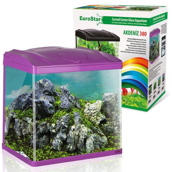 Euro Star Akdeniz Akvaryum Pembe Led 4W 38x26x40.5 Cm