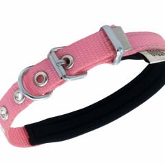 Doggie Comfort Dokuma Köpek Boyun Tasması Medium Pembe 1.5x25-30 Cm