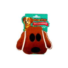 PetzzDogs Snoop Sesli Dayanıklı Peluş Köpek Çiğneme Oyuncağı Kahverengi 12x14 Cm