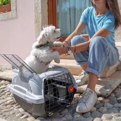 Ferplast Atlas Deluxe Open 20 Kedi ve Köpek Taşıma Çantası Gri 37.4x57.6x33 Cm