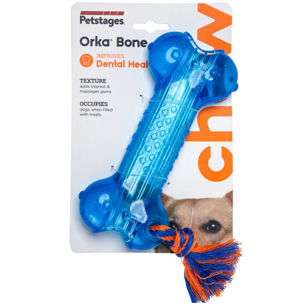 Petstages Orka Plastik Köpek Çiğneme Kemiği Large Mavi