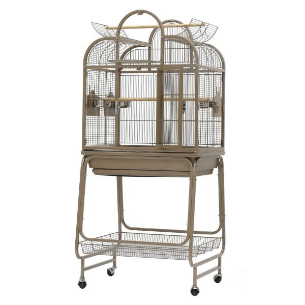 Dayang Luxury Tekerlekli Ayak Açılır Papağan Kafesi Kahverengi 70x63x157 Cm