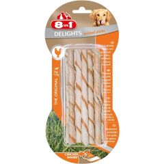 8in1 Delights Twisted Sticks Tavuklu Köpek Ağız Bakım Çubuğu 10'lu 55 gr