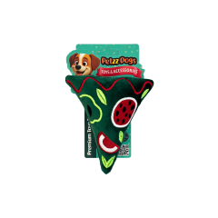 PetzzDogs Little Pizza Sesli Dayanıklı Peluş Köpek Çiğneme Oyuncağı Yeşil 14x13 Cm
