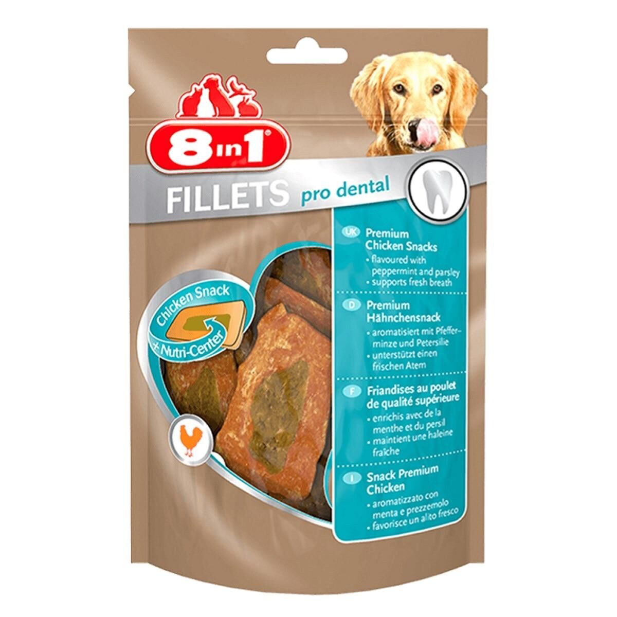 8in1 Fillets Pro Dental Tavuklu Köpek Ödül Maması S 80 gr