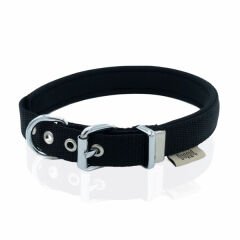 Doggie Comfort Dokuma Köpek Boyun Tasması Medium Siyah 2x20-35 Cm