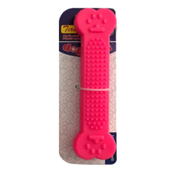 Petpretty Plastik Yassı Kemik Şeklinde Küçük Köpek Oyuncağı Pembe