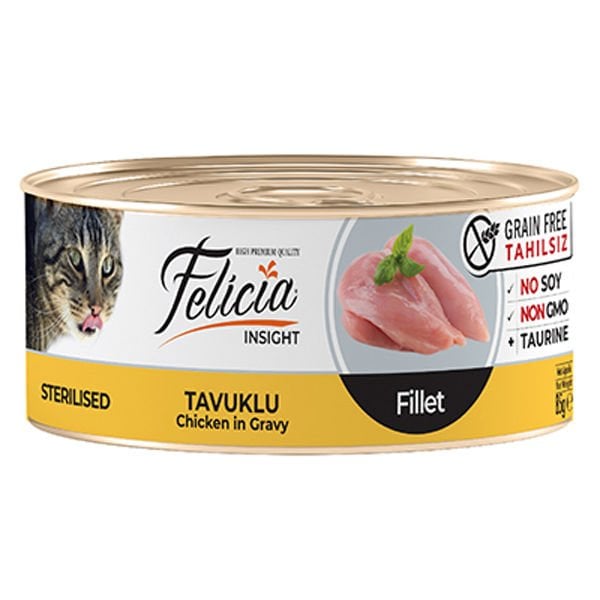 Felicia Tahılsız Tavuklu Fileto Kısırlaştırılmış Konserve Kedi Maması 85 Gr