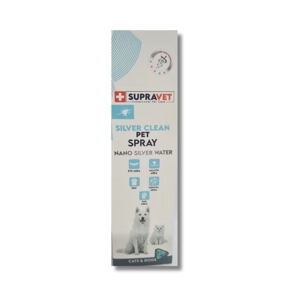 Supravet Silver Clean Nano Gümüş Suyu Çok Amaçlı Kedi ve Köpek Deri Bakım Spreyi 150 Ml
