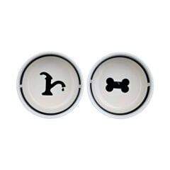 Trixie Kedi Köpek Seramik Mama ve Su Kabı Seti Beyaz/Siyah 2x0.25 Lt