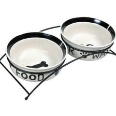 Trixie Kedi Köpek Seramik Mama ve Su Kabı Seti Beyaz/Siyah 2x0.25 Lt