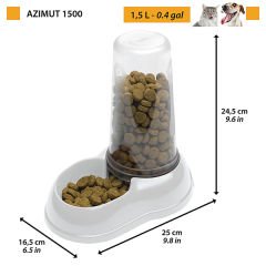 Ferplast Azimut 600 Saklamalı Kedi ve Köpek Mama ve Su Kabı Beyaz 1.5 Lt
