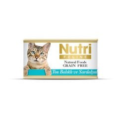 Nutri Feline Tahılsız Ton Balıklı ve Sardalyalı Konserve Kedi Maması 85 Gr