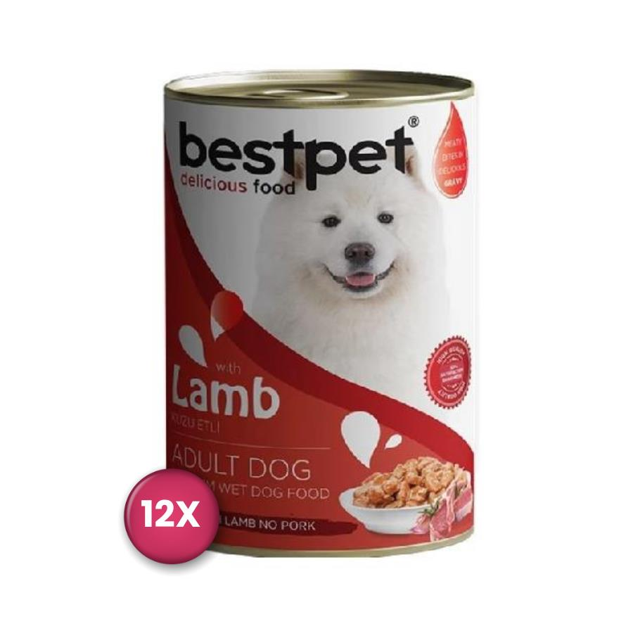 Bestpet Jöle İçinde Parça Kuzu Etli Konserve Yetişkin Köpek Maması 400 gr x 12 Adet