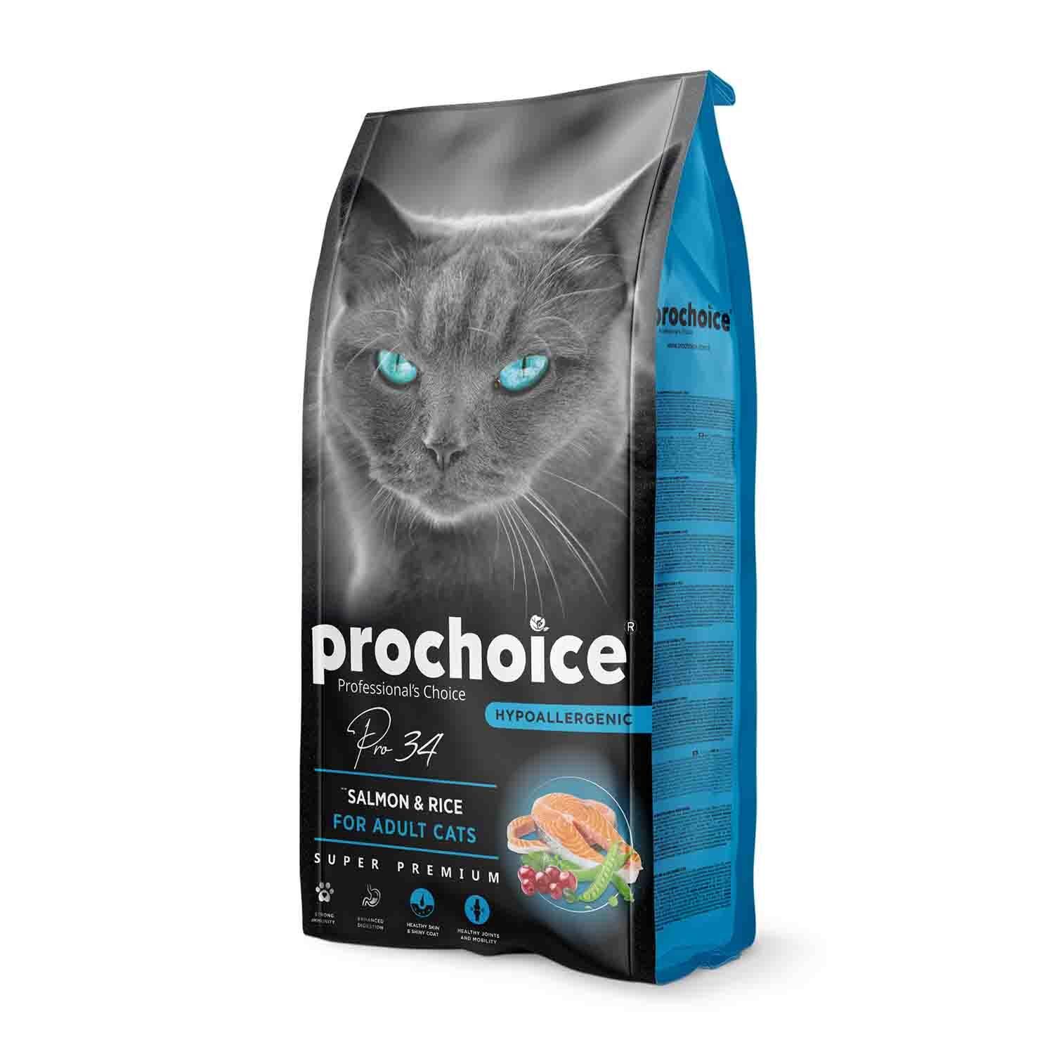 Prochoice Pro 34 Somonlu ve Pirinçli Yetişkin Kedi Maması 15 kg