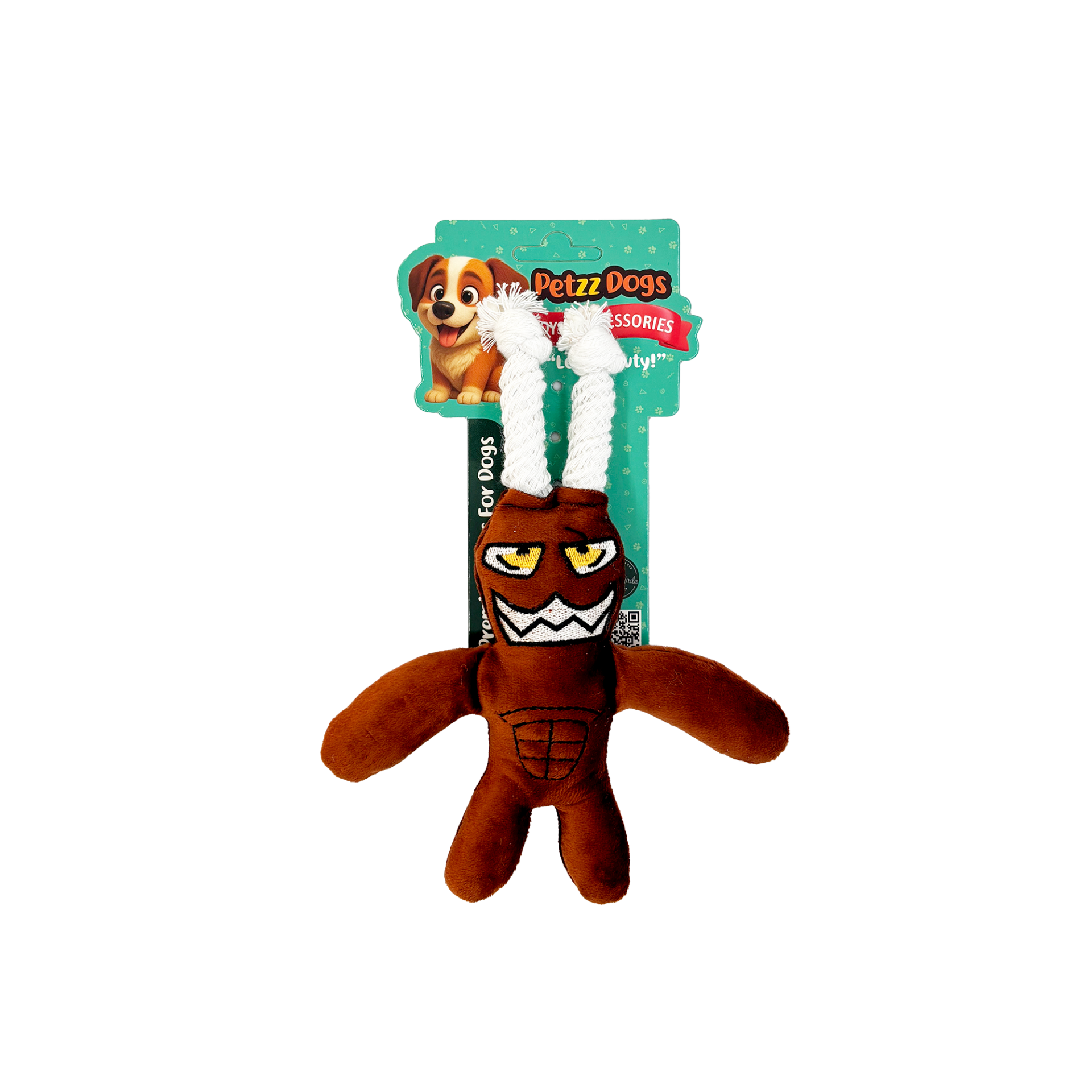 PetzzDogs Heady Sesli Dayanıklı Peluş Köpek Çiğneme Oyuncağı Kahverengi 22x16 Cm