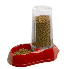 Ferplast Azimut 5500 Saklamalı Kedi ve Köpek Mama ve Su Kabı Kırmızı 5.5 Lt
