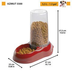 Ferplast Azimut 5500 Saklamalı Kedi ve Köpek Mama ve Su Kabı Kırmızı 5.5 Lt