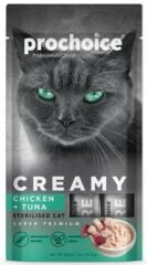 Prochoice Creamy Tavuklu ve Ton Balıklı Sıvı Krema Kedi Ödülü 4 X 15 gr