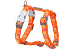 Red Dingo Breezy Love Desenli Köpek Göğüs Tasması Turuncu 20 Mm