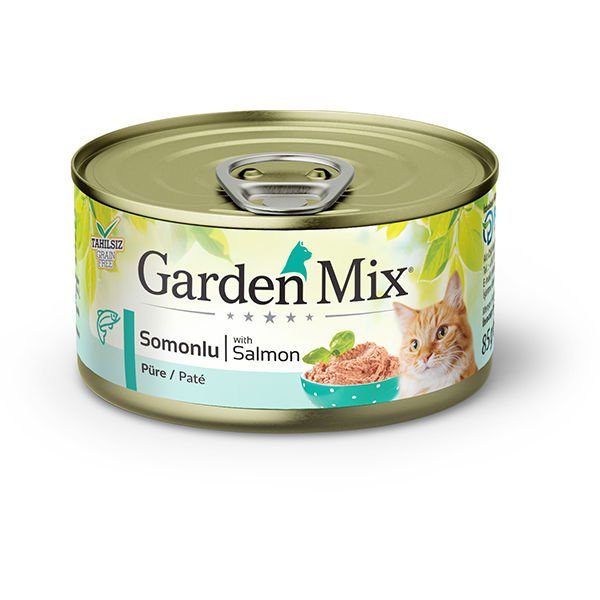 Garden Mix Somonlu Tahılsız Kıyılmış Konserve Kedi Maması 85 Gr