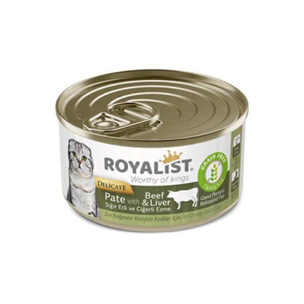Royalist Pate Biftek ve Ciğerli Ezme Yetişkin Konserve Kedi Maması 80 Gr