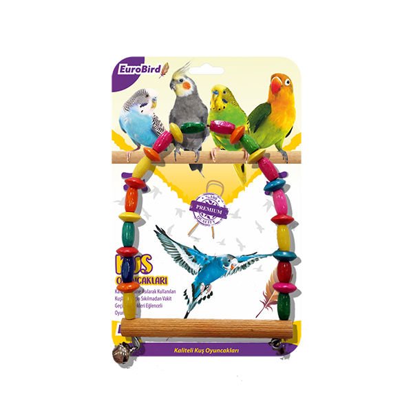 Euro Bird Boncuklu Oval Salıncak Kuş Oyuncağı Renkli