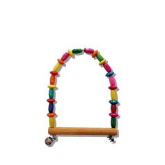 Euro Bird Boncuklu Oval Salıncak Kuş Oyuncağı Renkli