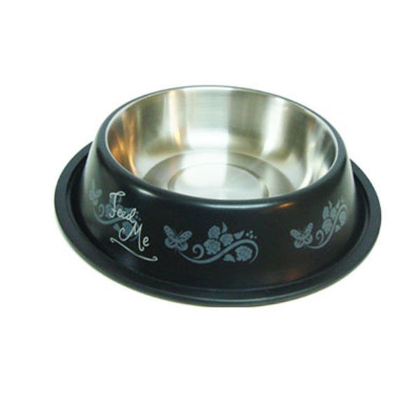Euro Dog ASRPP R Köpek Mama ve Su Kabı Figürlü 64 Oz 22 Cm Siyah