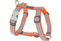 Red Dingo Fang It Desenli Köpek Göğüs Tasması Turuncu 20 Mm