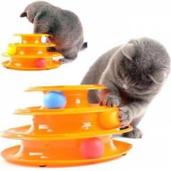 Petzz Ray Kulesi 3 Katlı Kedi Oyuncak Kırmızı 25-15x15.2 Cm