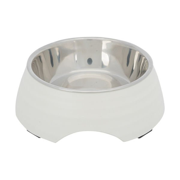 Trixie Melamin Paslanmaz Çelik Köpek Mama ve Su Kabı Beyaz 0.4 Lt 17 Cm