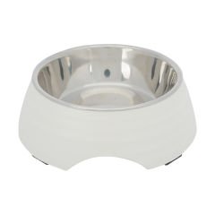 Trixie Melamin Paslanmaz Çelik Köpek Mama ve Su Kabı Beyaz 0.4 Lt 17 Cm
