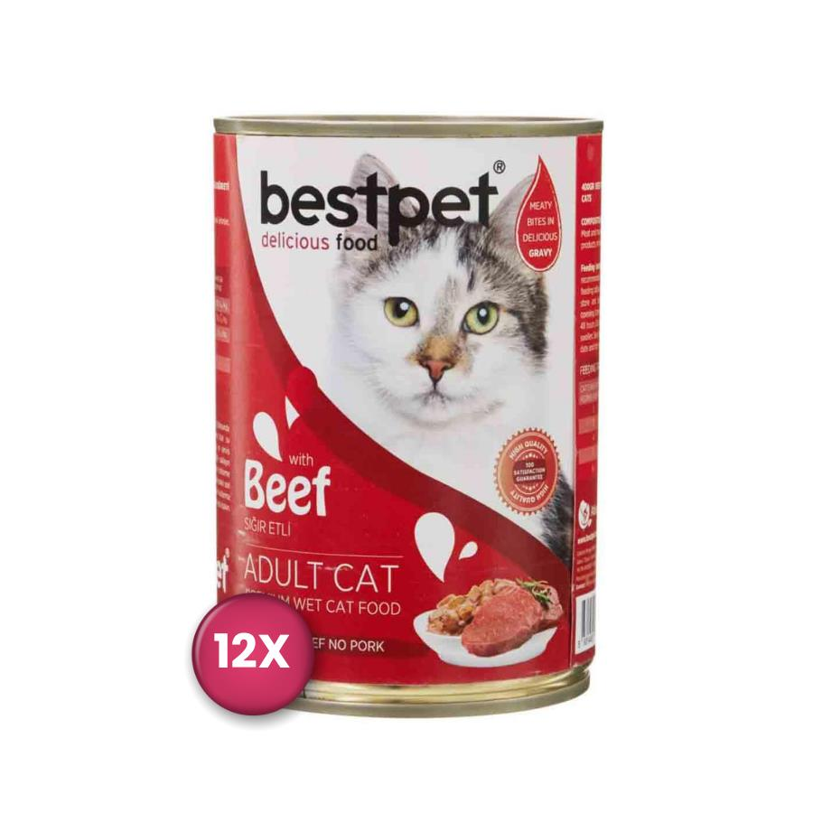 Bestpet Sığır Etli Yetişkin Kedi Konservesi 400 gr x 12 Adet