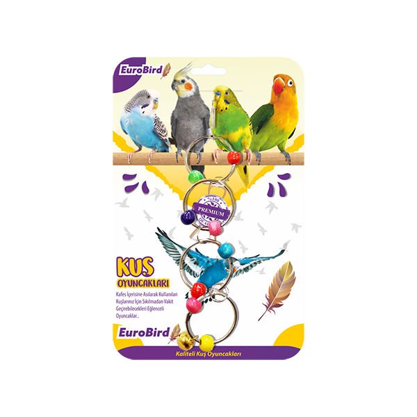 Euro Bird Dörtlü Halka Kuş Oyuncağı Renkli