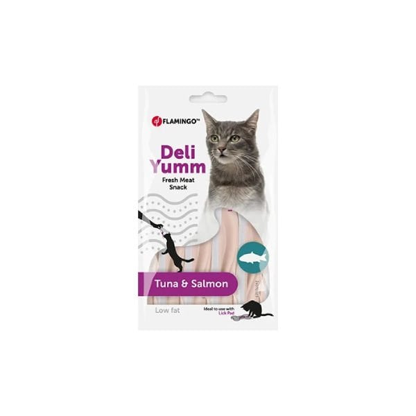 Flamingo Deli Yumm Ton Balıklı ve Somonlu Sıvı Kedi Ödül Maması 1 Adet 5x14 Gr