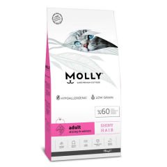 Molly Düşük Tahıllı Hipoalerjenik Karides Somonlu Yetişkin Kedi Maması 15 Kg