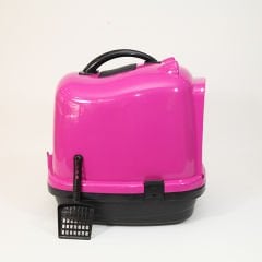 Pet Style Comfort Kapalı Kedi Tuvalet Kabı Pembe 49.5X40X50h Cm