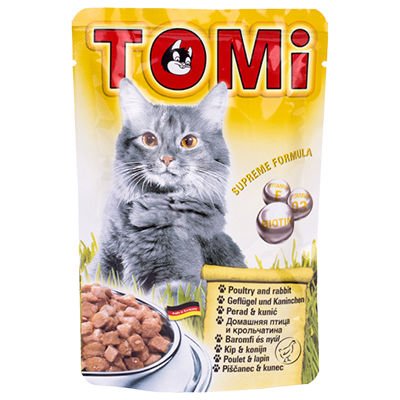 Tomi Tavşan ve Kanatlı Etli Yetişkin Konserve Kedi Maması 100 Gr